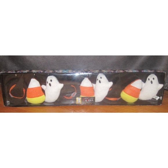 Cynthia Rowley Curious Halloween Candy Corn Ghost Witch Hat Hanging Garland 6' - Picture 1 of 6